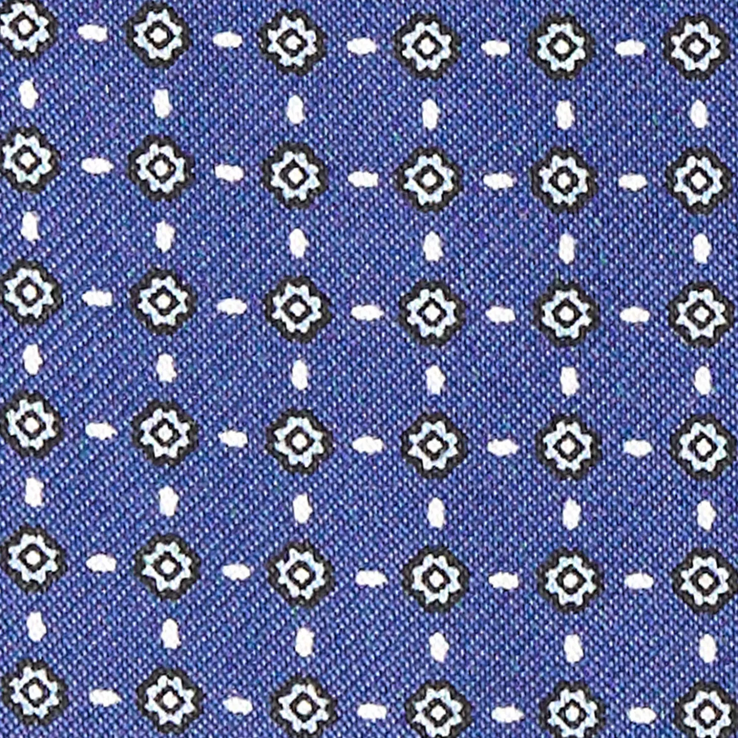 CRAVATTA ASCOT IN SETA BLU Microfantasia fiore