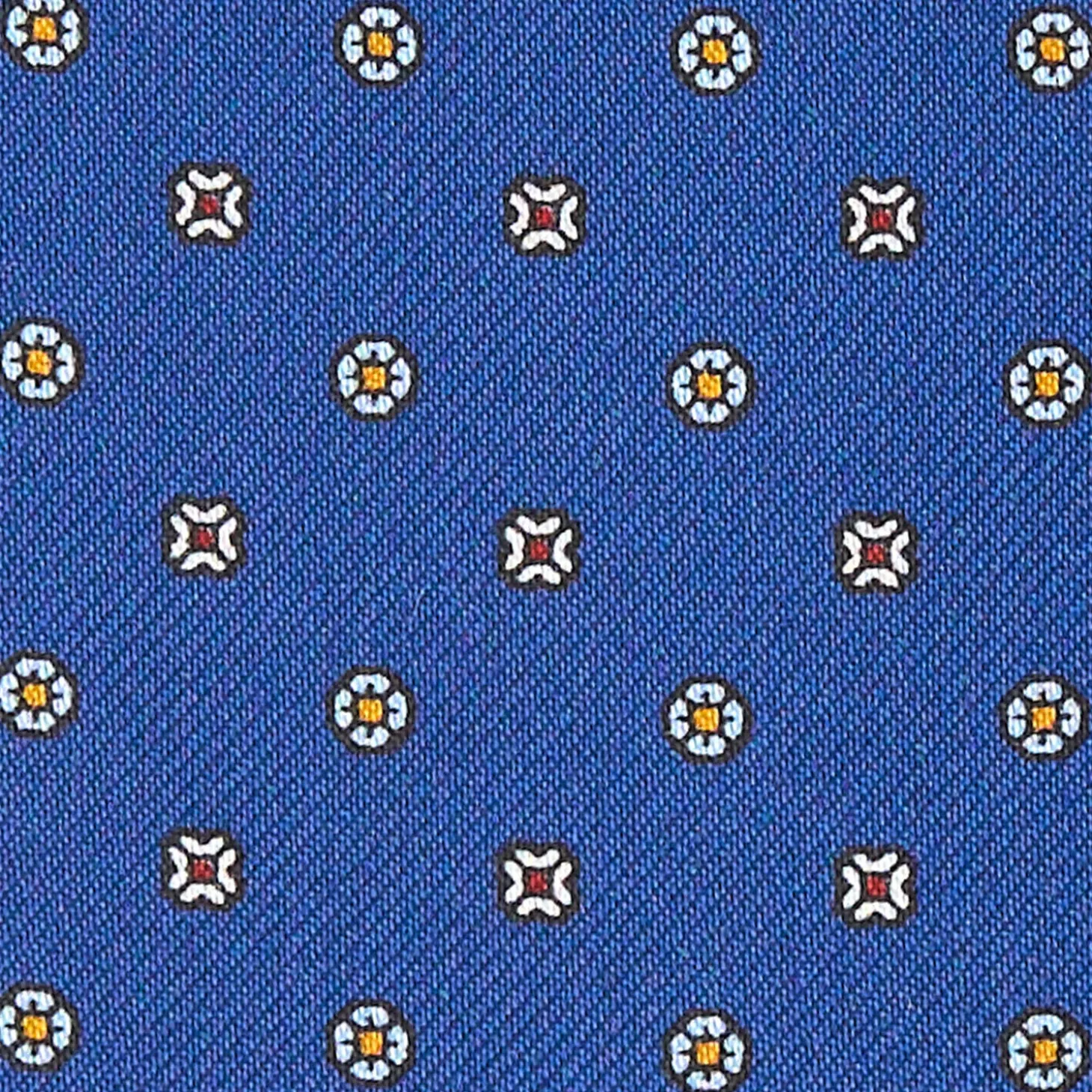 CRAVATTA ASCOT IN SETA BLU Microfantasia fiore