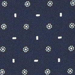 CRAVATTA ASCOT IN SETA BLU SCURO Microfantasia fiore