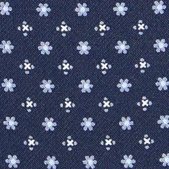 CRAVATTA ASCOT IN SETA BLU SCURO Microfantasia fiore
