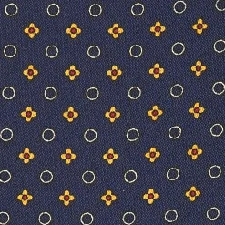 CRAVATTA ASCOT IN SETA BLU SCURO Microfantasia fiore