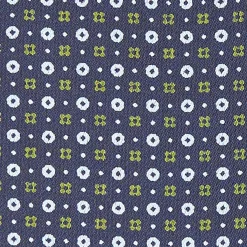 CRAVATTA ASCOT IN SETA BLU SCURO Microfantasia fiore