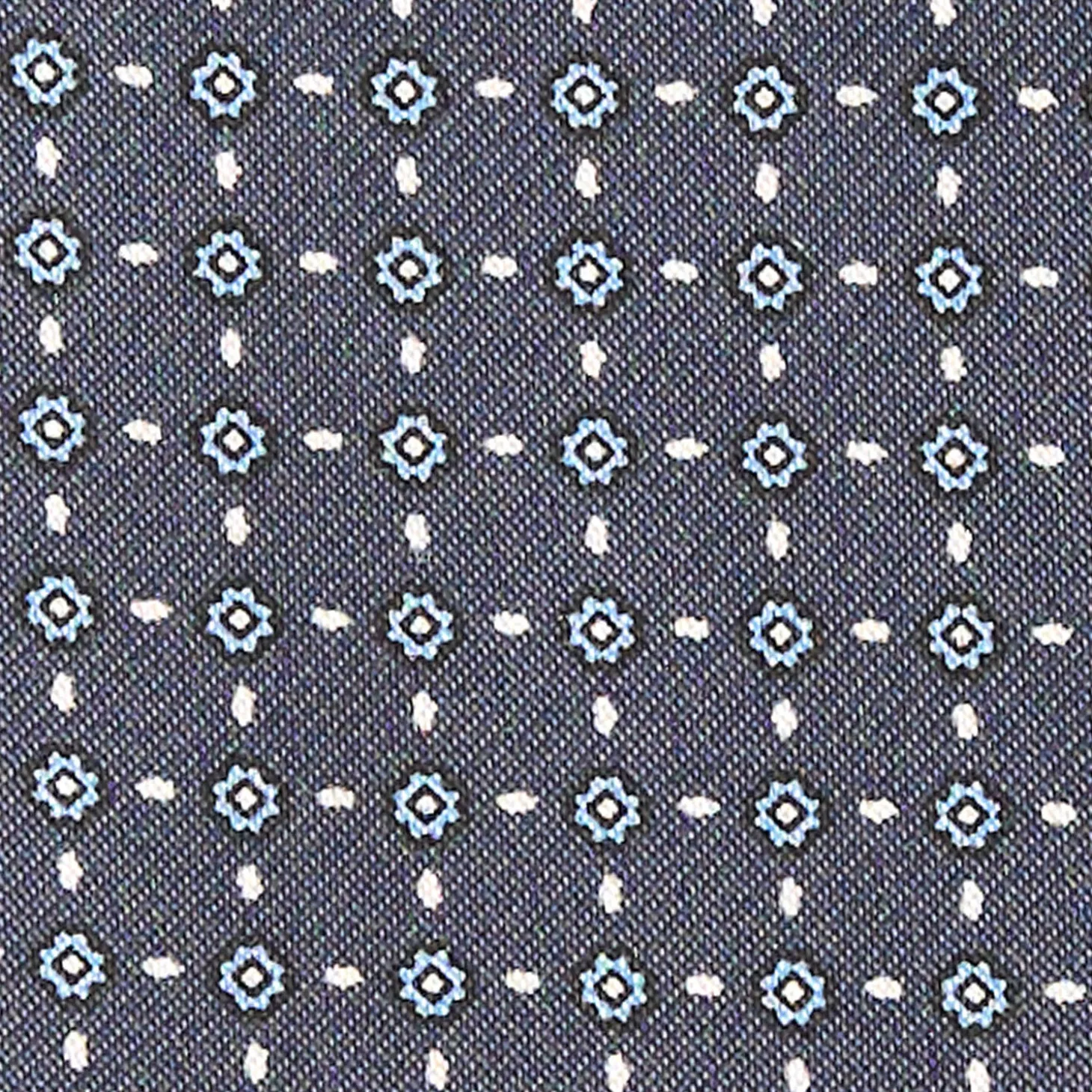 CRAVATTA ASCOT IN SETA GRIGIO SCURO Microfantasia fiore