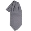 CRAVATTA ASCOT IN SETA GRIGIO SCURO Microfantasia fiore