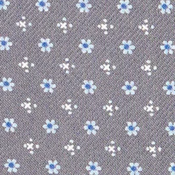 CRAVATTA ASCOT IN SETA GRIGIO SCURO Microfantasia fiore