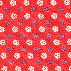 CRAVATTA ASCOT IN SETA ROSSA Microfantasia fiore