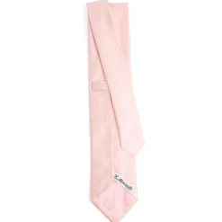 CRAVATTA CERIMONIA IN RASO DI SETA ROSA Pois