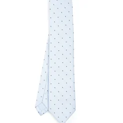 CRAVATTA CERIMONIA IN SETA JACQUARD AZZURRA Pois