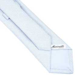 CRAVATTA CERIMONIA IN SETA JACQUARD AZZURRA Microfantasia geometrica