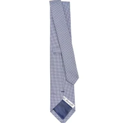 CRAVATTA CERIMONIA IN SETA JACQUARD BLU Microfantasia geometrica