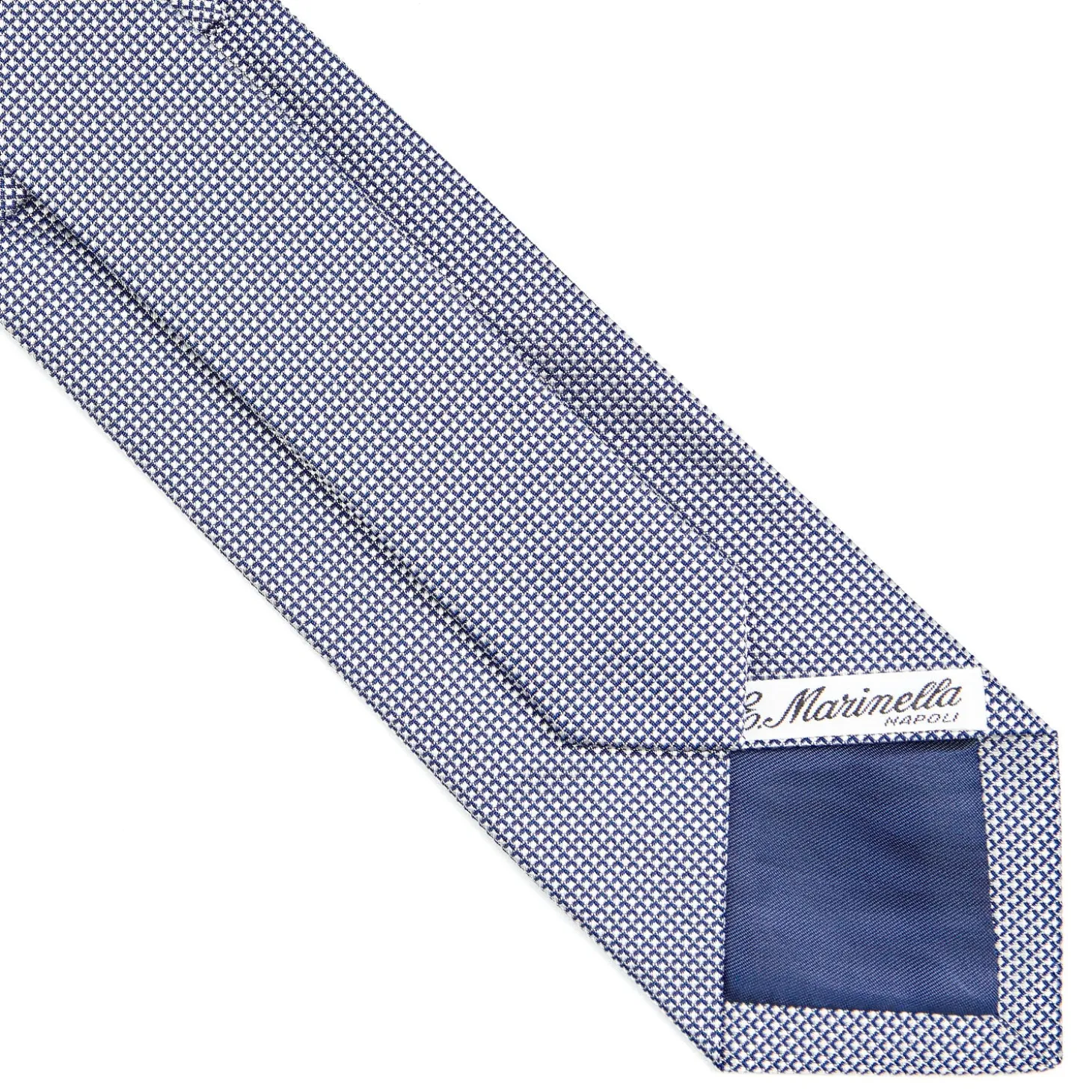 CRAVATTA CERIMONIA IN SETA JACQUARD BLU Microfantasia geometrica