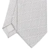 CRAVATTA CERIMONIA IN SETA JACQUARD GRIGIO CHIARO Microfantasia geometrica