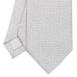 CRAVATTA CERIMONIA IN SETA JACQUARD GRIGIO CHIARO Microfantasia geometrica
