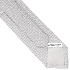 CRAVATTA CERIMONIA IN SETA JACQUARD GRIGIO CHIARO Microfantasia geometrica