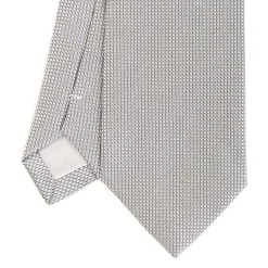 CRAVATTA CERIMONIA IN SETA JACQUARD GRIGIO CHIARO Microfantasia geometrica