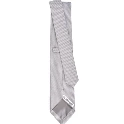 CRAVATTA CERIMONIA In seta jacquard grigio chiaro