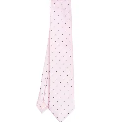 CRAVATTA CERIMONIA IN SETA JACQUARD ROSA Pois