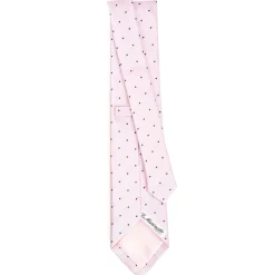 CRAVATTA CERIMONIA IN SETA JACQUARD ROSA Pois