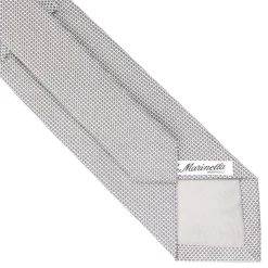 CRAVATTA CERIMONIA IN SETA JACQUARD GRIGIO CHIARO Microfantasia geometrica