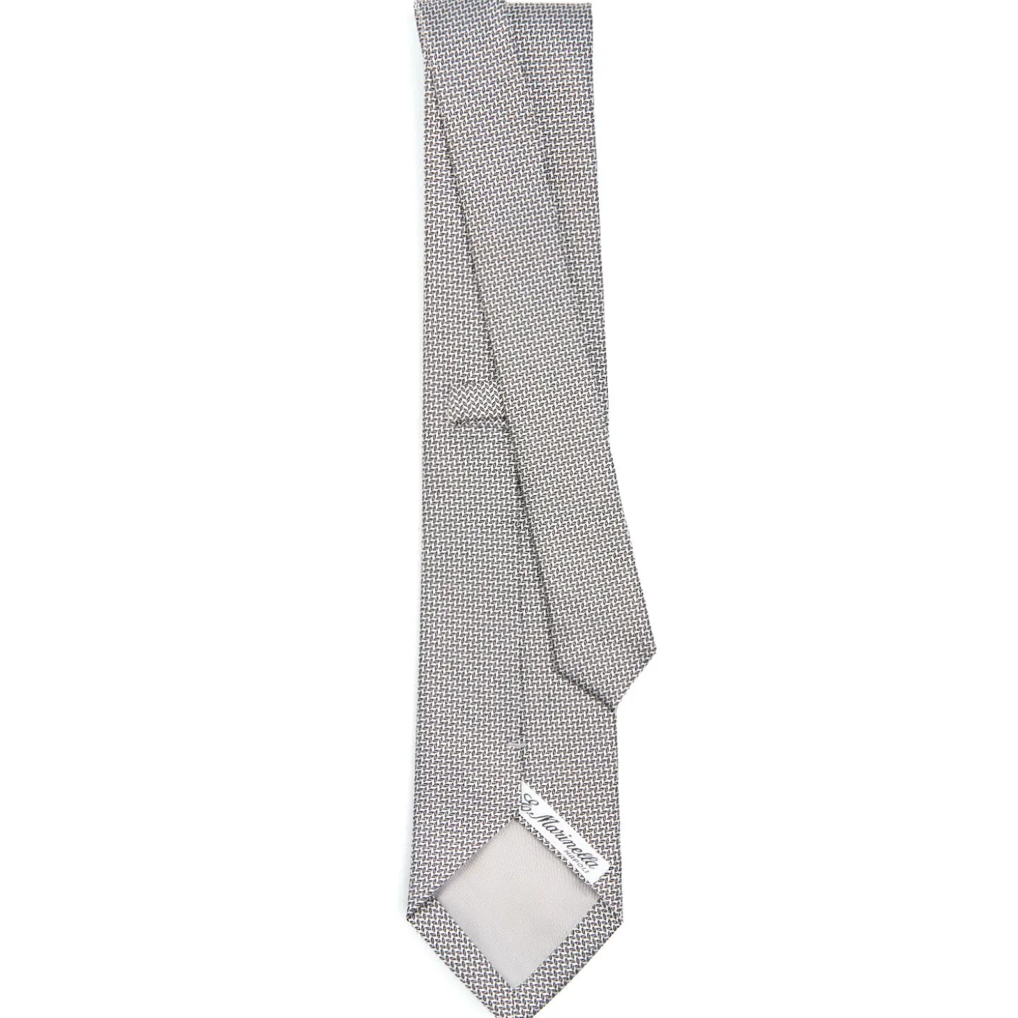 CRAVATTA CERIMONIA IN SETA JACQUARD GRIGIO CHIARO Microfantasia geometrica