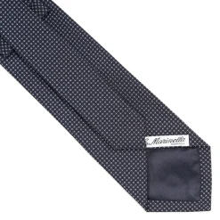 CRAVATTA CERIMONIA IN SETA JACQUARD BLU SCURO Microfanatsia geometrica