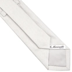 CRAVATTA CERIMONIA IN SETA JACQUARD GRIGIO CHIARO Microfantasia geometrica