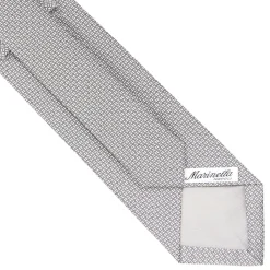 CRAVATTA CERIMONIA IN SETA JACQUARD GRIGIO CHIARO Microfantasia geometrica