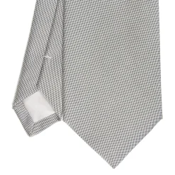 CRAVATTA CERIMONIA IN SETA JACQUARD GRIGIO CHIARO Microfantasia geoemtrica