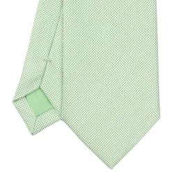CRAVATTA CERIMONIA IN SETA JACQUARD VERDE CHIARO Microfantasia geometrica