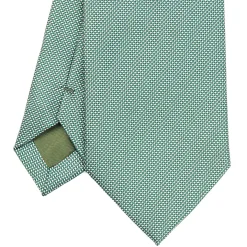 CRAVATTA CERIMONIA IN SETA JACQUARD VERDE CHIARO Microfantasia geometrica
