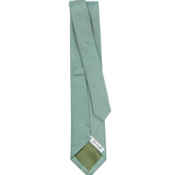 CRAVATTA CERIMONIA IN SETA JACQUARD VERDE CHIARO Microfantasia geometrica
