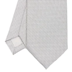 CRAVATTA CERIMONIA IN SETA JACQUARD GRIGIO CHIARO Microfantasia geometrica