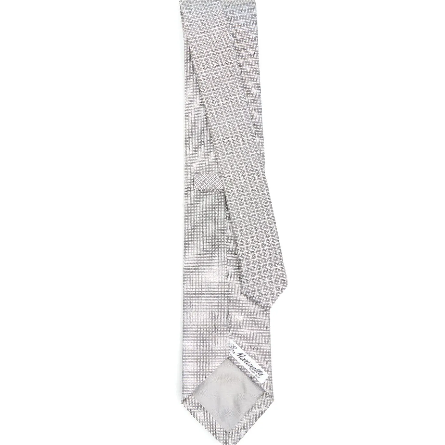 CRAVATTA CERIMONIA IN SETA JACQUARD GRIGIO CHIARO Microfantasia geometrica