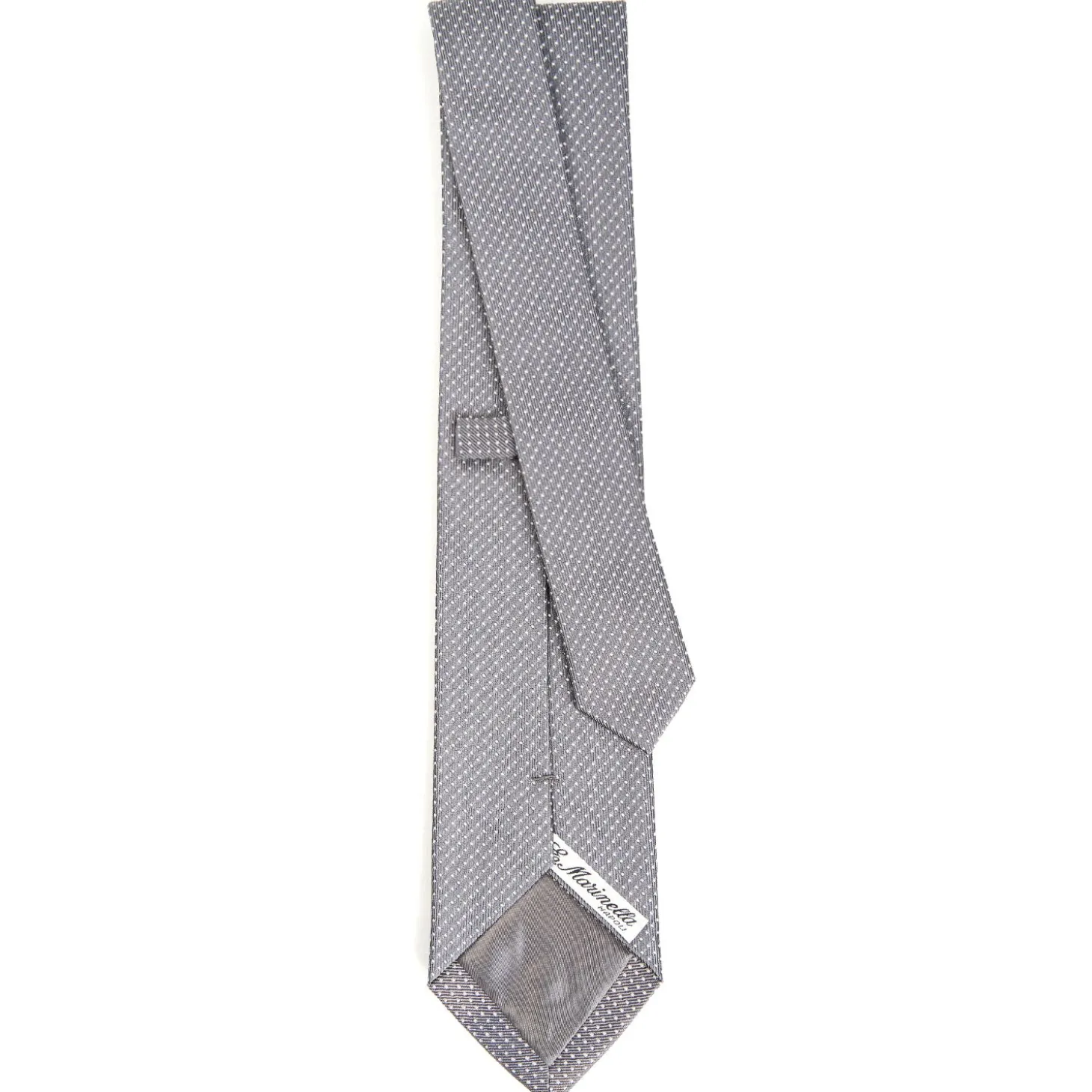 CRAVATTA CERIMONIA IN SETA JACQUARD GRIGIO SCURO Microfantasia geometrica