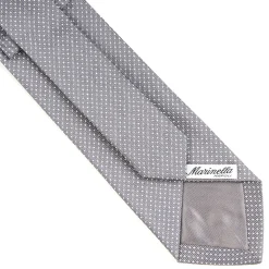 CRAVATTA CERIMONIA IN SETA JACQUARD GRIGIO SCURO Microfantasia geometrica
