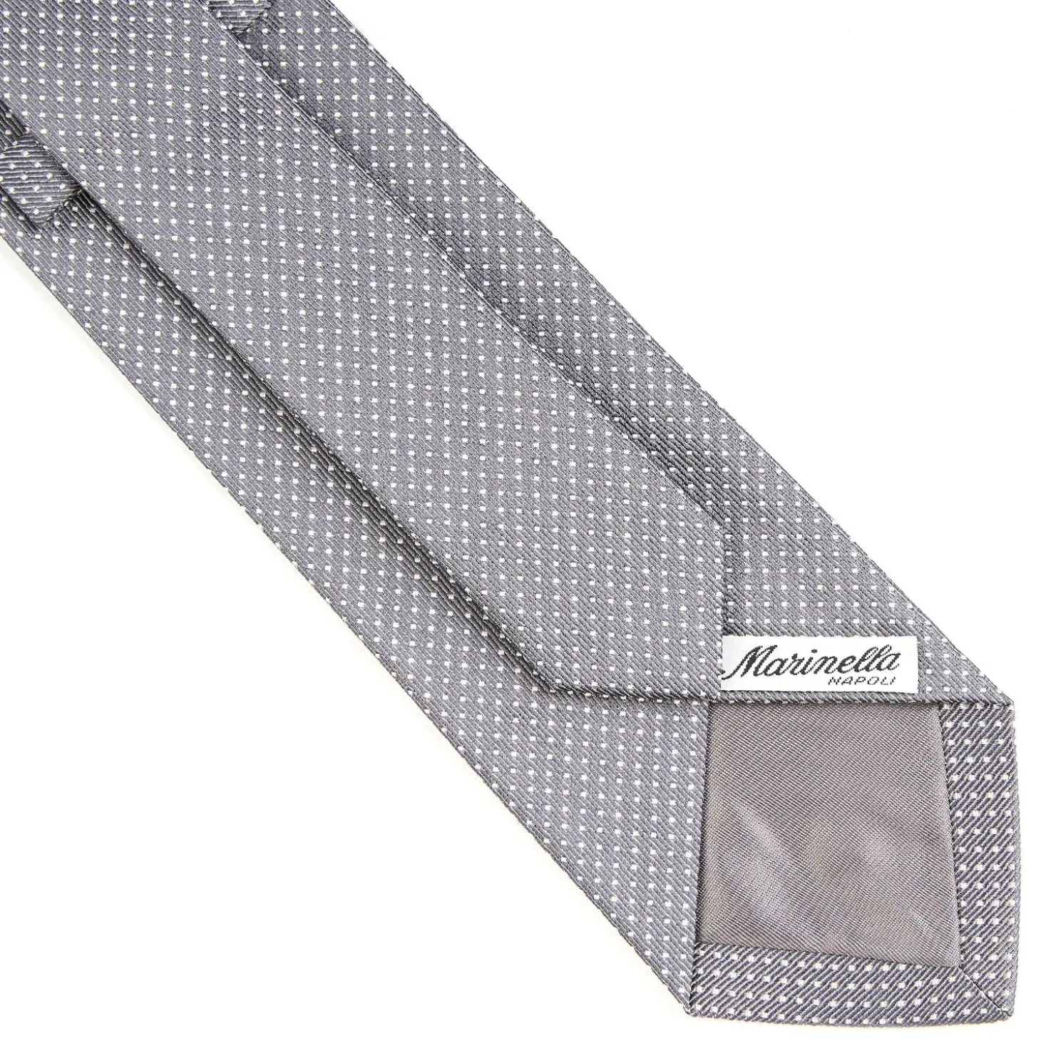CRAVATTA CERIMONIA IN SETA JACQUARD GRIGIO SCURO Microfantasia geometrica