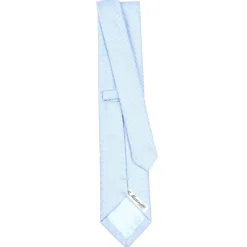 CRAVATTA CERIMONIA IN SETA JACQUARD AZZURRA Microfantasia geometrica
