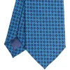 CRAVATTA CLASSICA IN LANA AZZURRA Microfantasia fiore