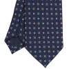 CRAVATTA CLASSICA IN LANA BLU Microfantasia fiore