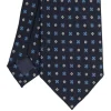 CRAVATTA CLASSICA IN LANA BLU SCURO Microfantasia fiore