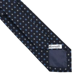 CRAVATTA CLASSICA IN LANA BLU SCURO Microfantasia fiore