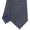 CRAVATTA CLASSICA IN LANA BLU SCURO Microfantasia fiore
