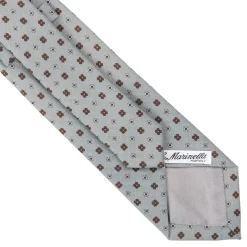 CRAVATTA CLASSICA IN LANA GRIGIO CHIARO Microfantasia fiore