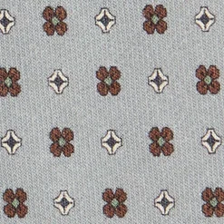CRAVATTA CLASSICA IN LANA GRIGIO CHIARO Microfantasia fiore