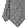 CRAVATTA CLASSICA IN LANA SFODERATA GRIGIO SCURO Pied de poule