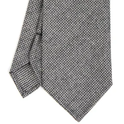 CRAVATTA CLASSICA IN LANA SFODERATA GRIGIO SCURO Pied de poule
