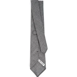 CRAVATTA CLASSICA IN LANA SFODERATA GRIGIO SCURO Pied de poule