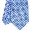 CRAVATTA CLASSICA IN SETA AZZURRO Microfantasia m geometrica