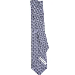 CRAVATTA CLASSICA IN SETA BLU Microfantasia m geometrica