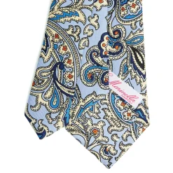 CRAVATTA DONNA CLASSICA IN SETA STAMPATA AZZURRA Archivio inspiration